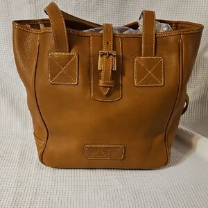 Dooney & Bourke Tan Leather Buckle Tote